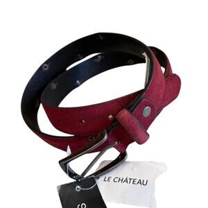 Le Chateau Suede Rivet Belt Merlot